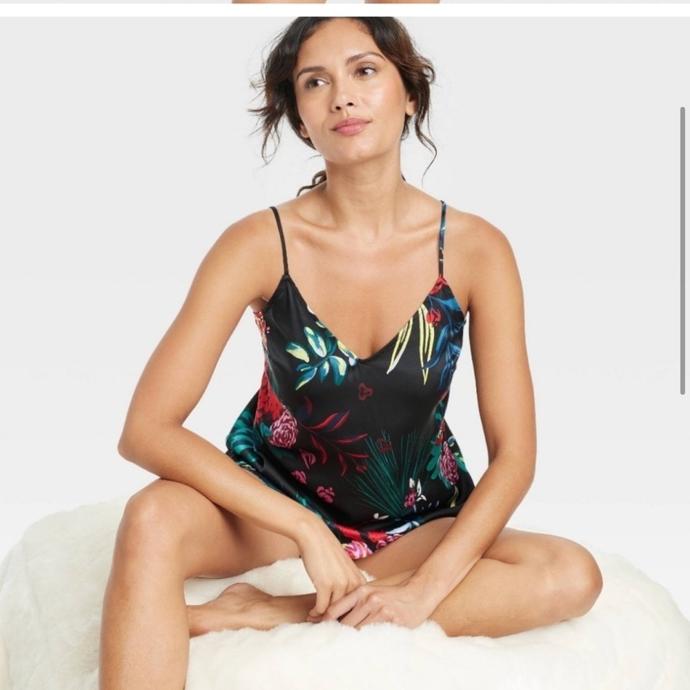 Stars Above Women's Floral Print Satin Pajama Cami za. - Picture 5 of 14